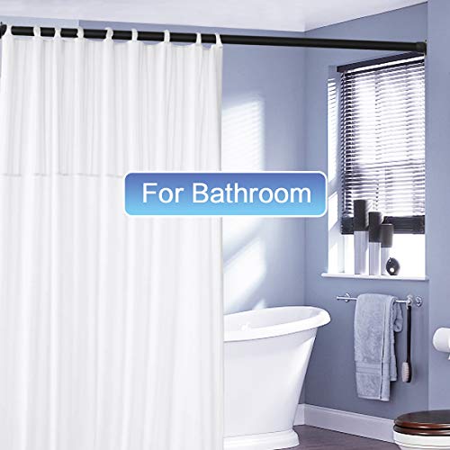 Dzhjkio Shower Curtain Rod Tension Rod Adjustable, No Drill Window Curtain Rod, Tension Curtain Rod Expandable Room Divider Blackout, Extra Long For Outdoor, Living Room - Black - 28-43 Inches #TOP3