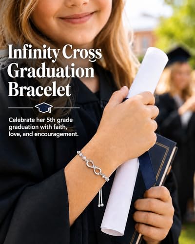 Image of UNGENT THEM Infinity Love CZ Cross Bracelet Christian Graduation Gifts