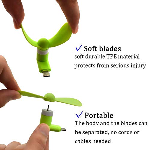 Image of Duxk-1 No /Pc /Quantity of Mini Type-C -2-Blade High Speed USB Mobile Cooler Fan Support with All Android Type-C Smatphones with OTG Function (Any Colour As Per Availblity) (Multi)