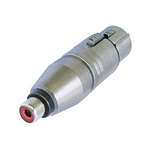 Neutrik NA2FPMF 3 Pin XLR Female to Phono Socket Adaptor, Silver, 65.0 mm*20.0 mm*20.0 mm