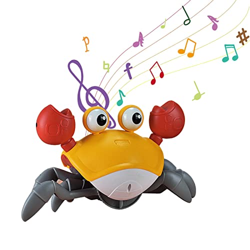 PUERI 蟹のおもちゃ カニのおもちゃ カニ動物玩具 子供 キッズ 電気カニのおもちゃ USB給電 動物モデル 海の生き物 多感覚設計 光・音楽付き 障害物回避機能 知育おもちゃ カニ模型 カニモデル 初期発育用電子玩具