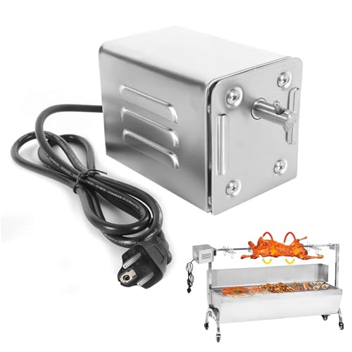 Yontwe 15W SP-S40 60KG/132LBS Edelstahl BBQ Grill Zubehör 2.7 RPM Bräter Elektromotor Ziegenschwein Huhn BBQ Spieß Rotisserie Roaster Grill