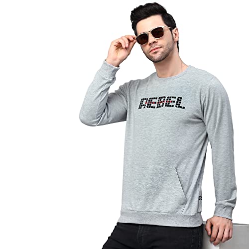 Image of Rigo Fleece Printed Round Neck Sweatshirt for Men | Full Sleeves Sweatshirt for Men | Casual Wear & Stylish Sweatshirts for Men