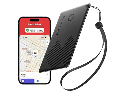 SwitchBot Carte de Suivi de Portefeuille Compatible NFC, Noir
