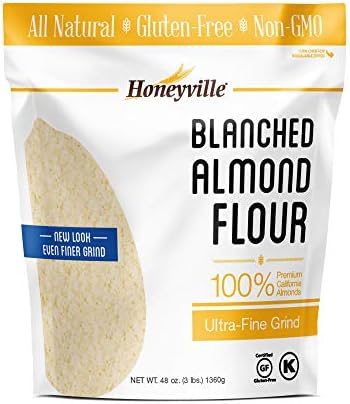 Honeyville Blanched Almond Flour Ultra-Fine Grind Gluten Free Cholesterol Free 3lbs