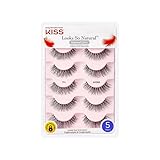 KISS Looks So Natural False Eyelashes Multipack, Lightweight & Comfortable, Natural-Looking, Tapered End Technology, Reusable, Cruelty-Free, Contact Lens Friendly, Style Shy, 5 Count