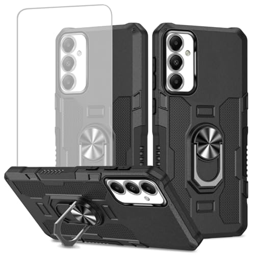 Coque Galaxy A15 avec protection d'écran verre trempé et béquille - Noir