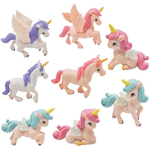 Pinenjoy 8Pcs Mini Unicorn Figurines Set Cover