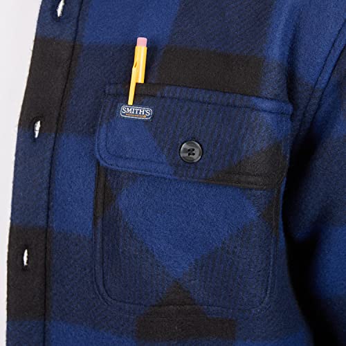 Image of Smith's Workwear Men's Sherpa-lined Plaid Fleece Shirt Jacket