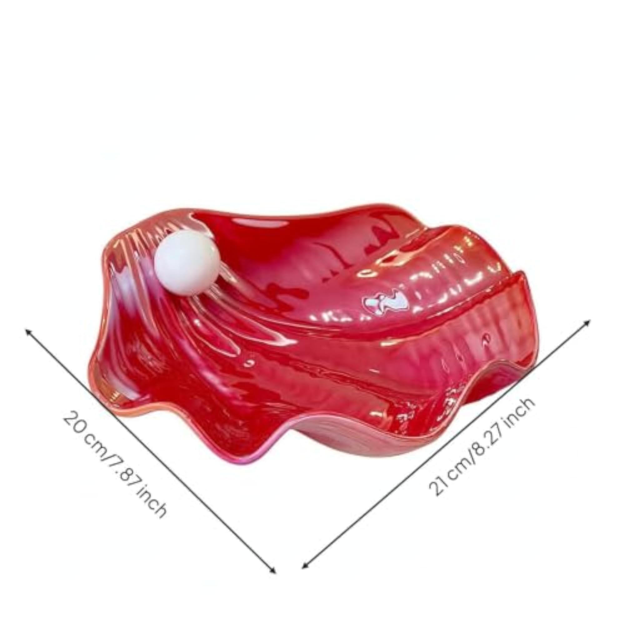 Glossy Ceramic Tray with Knob for Decorative Use