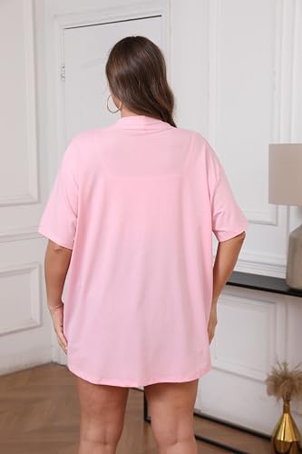Image of IN'VOLAND Women Plus Size Lightweight Cardigan Short Sleeve Open Front Casual Summer Kimonos Cardigans with Pockets