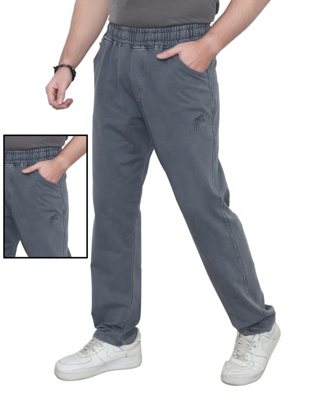 Image of Men's Premium Cotton Blend Trouser | Soft Breathable Casual Pants for Men | Regular Fit Stylish Lower for Office, Travel