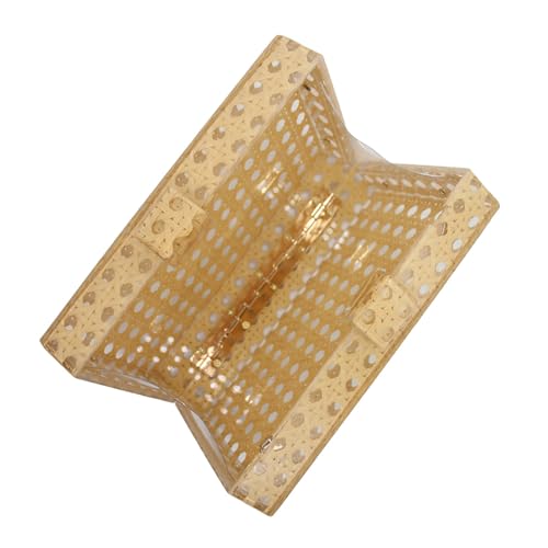 Image of RomanticDesign Women Acrylic Handbag Rattan Woven Pattern Square Box Crossbody Handbag Shoulder Bag Chain Purse