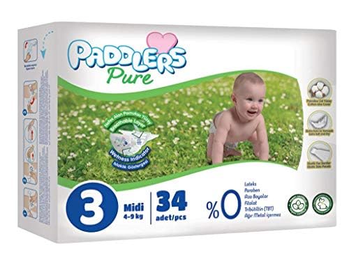 Paddlers Pure Bebek Bezi 3 Numara (34 Adet) Bakım Seti