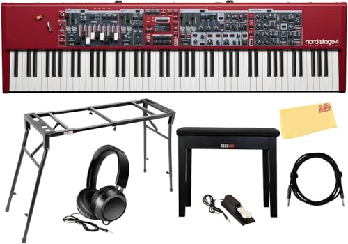Nord Stage 4 88 Digital Piano Bundle with Adjustable Stand, Bench, Sustain Pedal, Headphones, Instrument Cable, and Austin Bazaar Polishing Cloth