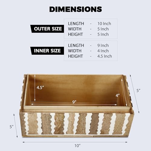 Image of Handicrafts Home 10x5x5 Decorative Box Handmade Storage Organizer Boxes with Lids Keepsake Gift Trinket Box Display Box, Kept Safari
