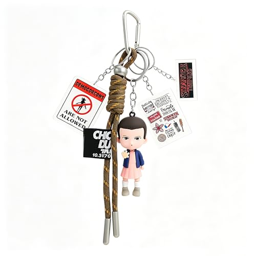 H.ebony 5Pcs Stranger 5 Keychains for Women Men Car Charms Backpack Key Key Chain Accessories Wristlet Chain