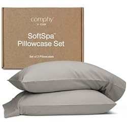 Coop Home Goods Comphy SoftSpa Pillowcase Set of 2, White Super Soft Pillow Cases King, Pillow Cases, Luxury Spa, Breathable, Hotel Quality Pillow Cases