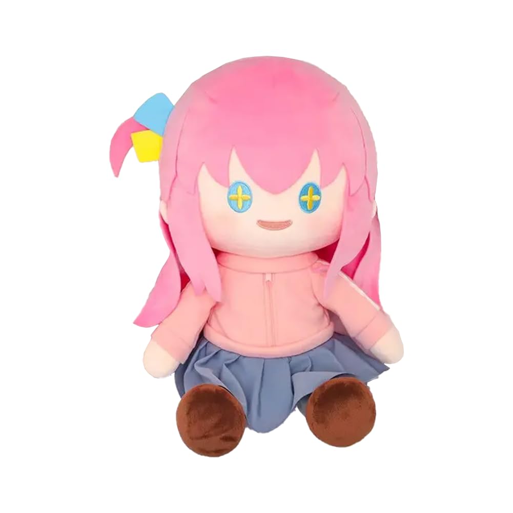 Goto Hitori Plüschfigur, 38 cm, Goto Hitori, gefülltes Plüschkissen, sitzende Pose, Anime, weiches Kissen, Heimdekoration, Sammlerstück, Geschenk