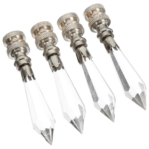 DIYEAH 4 Piezas Embellecedores para Lámparas de Mesa Latón y Vidrio Color Platino Accesorios Decorativos para Pantallas de Lámparas