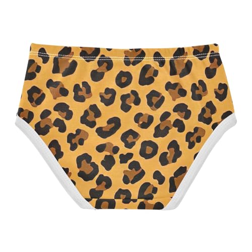 Leopard Orange Girls Briefs, Toddler Briefs, Girls Underwear Cotton, 2–8 Years2