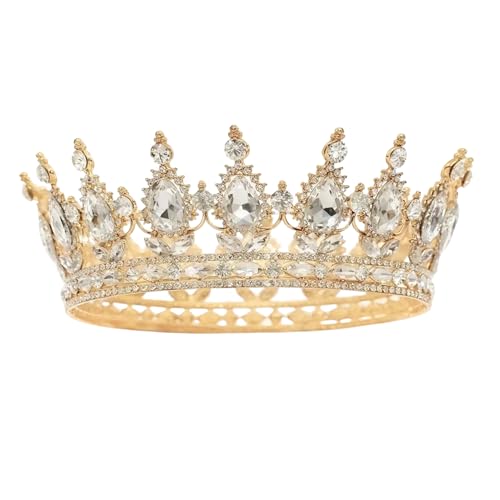 Ruvan Couronne Baroque En Cristal, Diadème Rond, Pour Anniversaire, Concours De Beauté,carnaval, Mariage, Bal, Fête Accessoires Pour Cheveux, Les Mariages, Les Fiançailles Et Les Occasions Spéciale