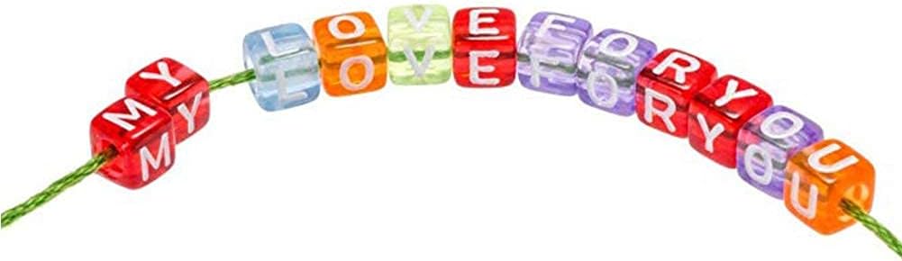 DAHI 1000pcs Transparent Square Letter Beads 6mm Acrylic Color Letter Bead Assorted Alphabet Beads A-Z Acrylic Cube Letter Beads for Jewelry Making (6x6mm) - Image 7