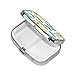 YIGOAOIU Metal Silver 2 Compartment Pill Box Pocket Portable Mini Travel Pill Case Square Decorative Medicine Box Vitamin Pill Organizer with All Kinds of Cars