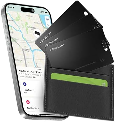 KeySmart SmartCard Lite Wallet Tracker Card, Compatible with Appl...