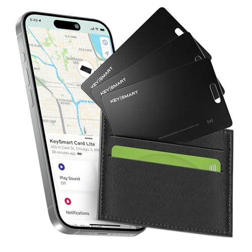 KeySmart SmartCard Lite Wallet Tracker Card, Compatible with Apple Find
