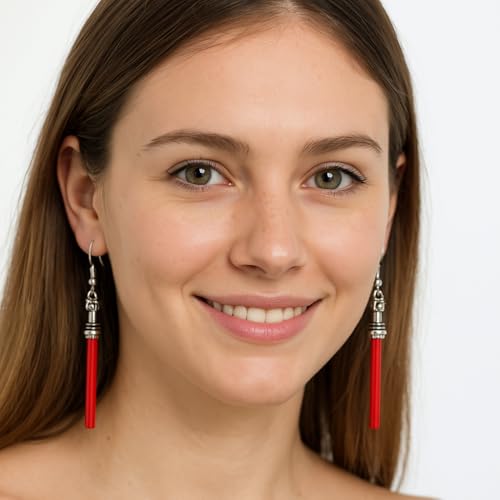 Sta War Green Light Saber Dangle Earrings,1 Pairs Classic Movie Lightsaber Drop Earrings for Women Fans2