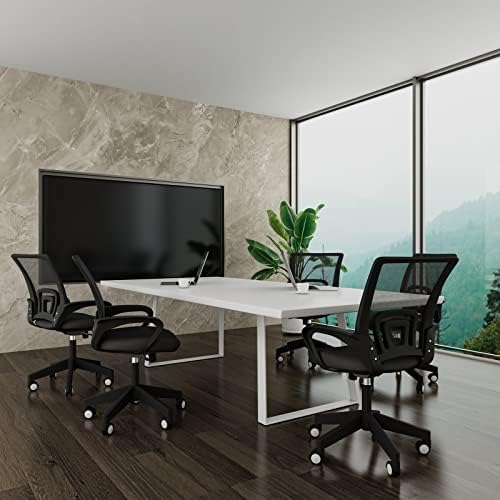 Frideko Ergonomic Office Chair, Home School Desk Chair, Mesh Swivel Chair with Back Support, Comfy Seat Cushion, Adjustable Computer Chair for Study Working