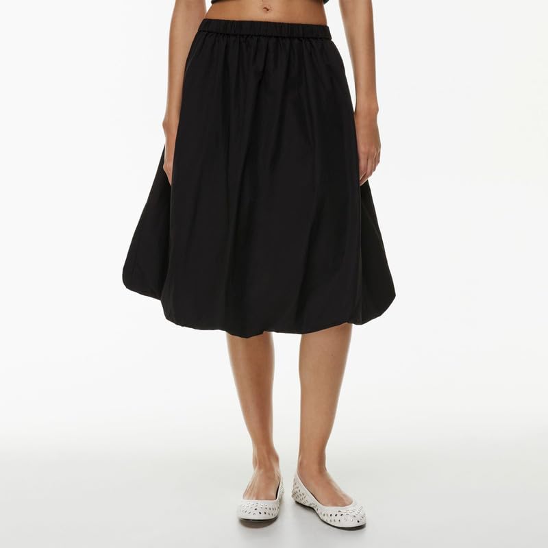 Women Low Waist A Line Ruffle Bubble Long Skirts Solid Pleated Maxi Skirts Casual Summer Balloon Puffy Midi Skirts3