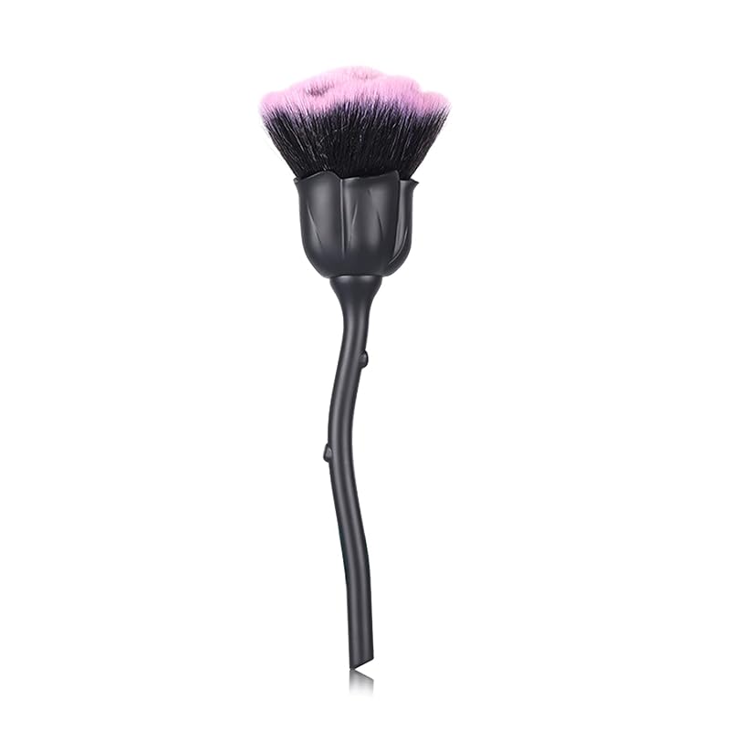 Pincel de maquiagem para pó JERCLITY, 1 unidade, preto, cerdas sintéticas, formato de cúpula, virola de cobre