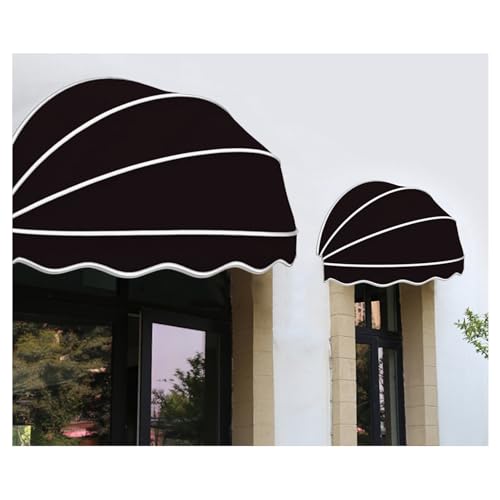 PFCDZDU Window/Entry Awning, Outdoor Polyester Dome Door Canopy Cover, Retractable UV Protection Shelter for Patio Front Door, Easy to Install (Color : Black, Size : 145cm)
