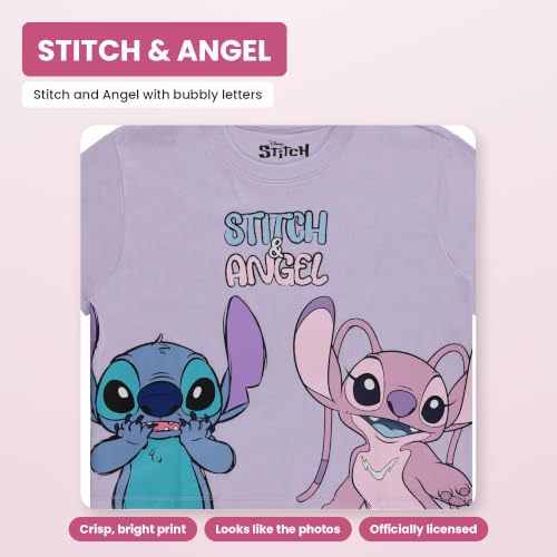 Disney Ladies Lilo and Stitch Shirt - Ladies Classic Lilo and Stitch Fashion Tee Lilo and Stitch Short Sleeve Skimmer Crop Top Tee (Lilac, Large) - image 4