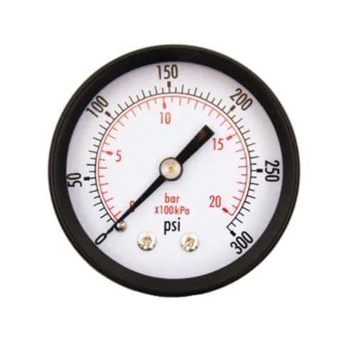 Manomètre 300 PSI haute pression cadran 1-1/2 filetage 1/8 NPT arrière robuste