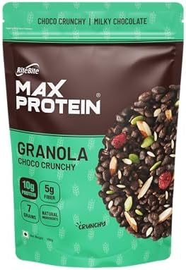 RiteBite Max Protein Granola Choco Crunchy 500g | 7 Grains| 10g Protein| 5g Fiber| Natural Ingredients| Breakfast Granola| Simply Delicious| Vegan