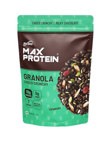 Image of RiteBite Max Protein Granola Choco Crunchy 500g | 7 Grains| 10g Protein| 5g Fiber| Natural Ingredients| Breakfast Granola| Simply Delicious| Vegan