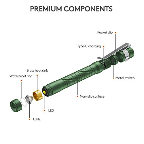 Lampe torche rechargeable USB-C RovyVon Aurora A33 verte - 5