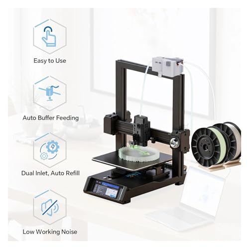 3D Printer Filament Buffer-Automatic Filament Feeding, Multi-Color & Backup Spool Switch, Reduces Tangles to Improve Print Quality, for FDM/FFF 3D Printers