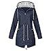 Copelsie Softshelljacke Damen schwarz, Damen Regenmantel gefüttert, Damen Jacke Mantel Wasserdichter Regenmantel Lange Kapuzenjacke Warme Gefüttert Regenjacke Windproof Wintermantel Plus Size Outdoor