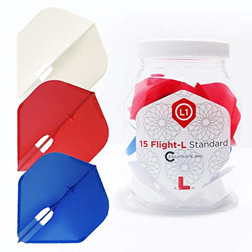 L-Style L1 PRO Standard Shape Dart Flights Red, White and Blue - Jar of 15 Flights โ image 1
