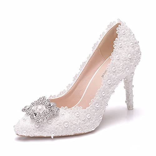 Escarpins talons hauts de mariage pour femmes pointus de 3.5 pouces
