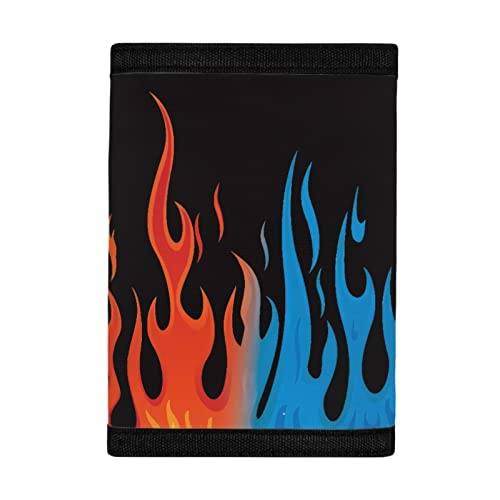 Dolyues Boy Wallets for Kids 9-12 Flame Design Trifold Outdoor Sports Wallets Card Holder Organizer Coin Purse for Teens Boys Travel Accessories