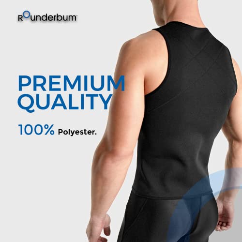Rounderbum Men’s Compression Tech Sweat Vest – Workout Sweat Vest with Zipper, Black4