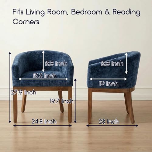 Sillón tapizado Azul con patas de madera miniatura 2