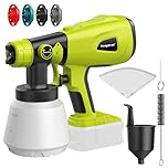 Cordless Paint Sprayer for Ryobi 18v Battery, 200W Brushless Paint Sprayer with 1000LM Container, Ideal for DIY Project, Furniture, House Painting, Home Interior and Exterior(No Battery Included)