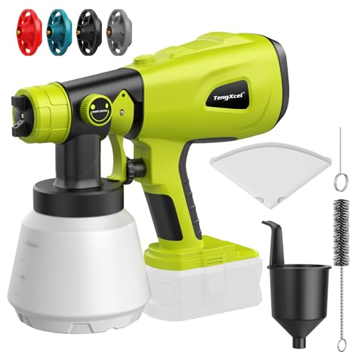 Cordless Paint Sprayer for Ryobi 18v Battery, 200W Brushless Paint Sprayer with 1000LM Container, Ideal for DIY Project, Furniture, House Painting, Home Interior and Exterior(No Battery Included)