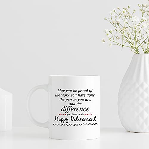 Happy Retirement Gifts For Women Men - Unique Retired Gifts Ideal, Going Away Gift For Coworker, 11 Oz Retirement Mug For Coworkers Office & Family #TOP2